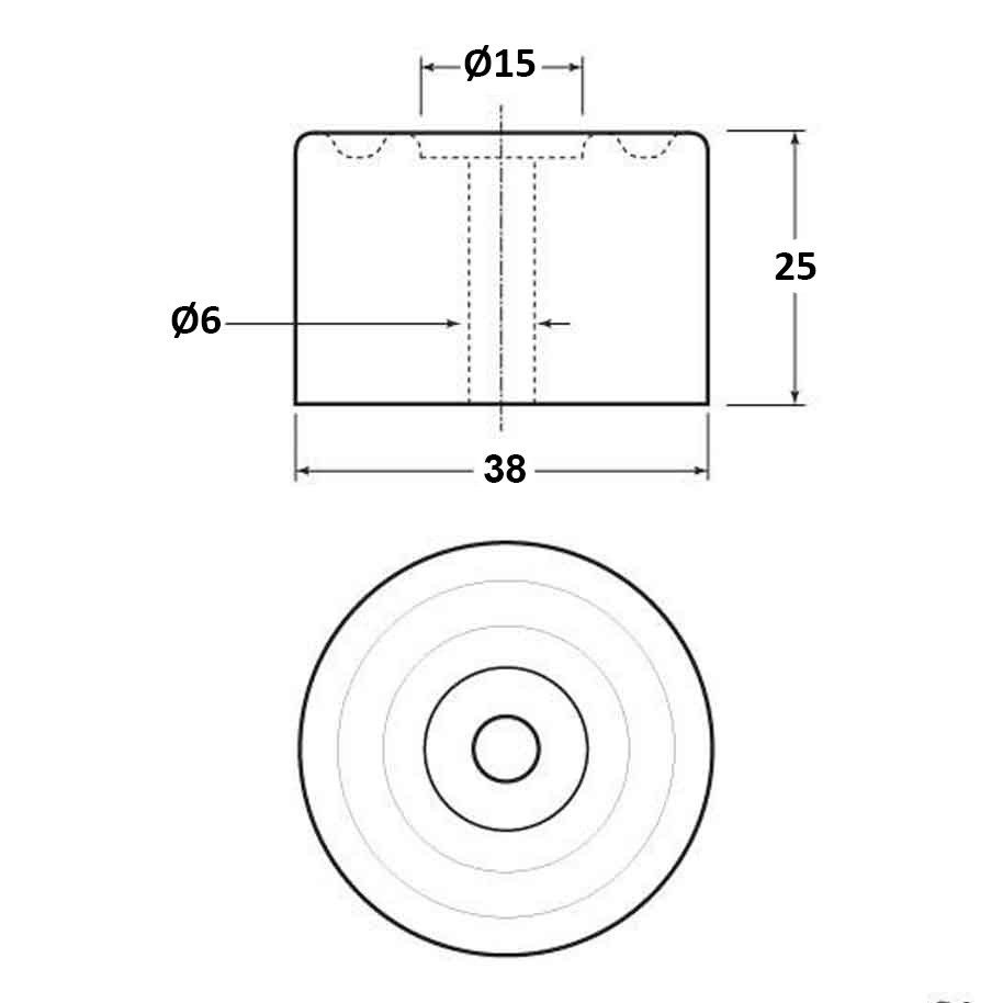 Rubber Stopper Width Mm 38 Height Mm 25